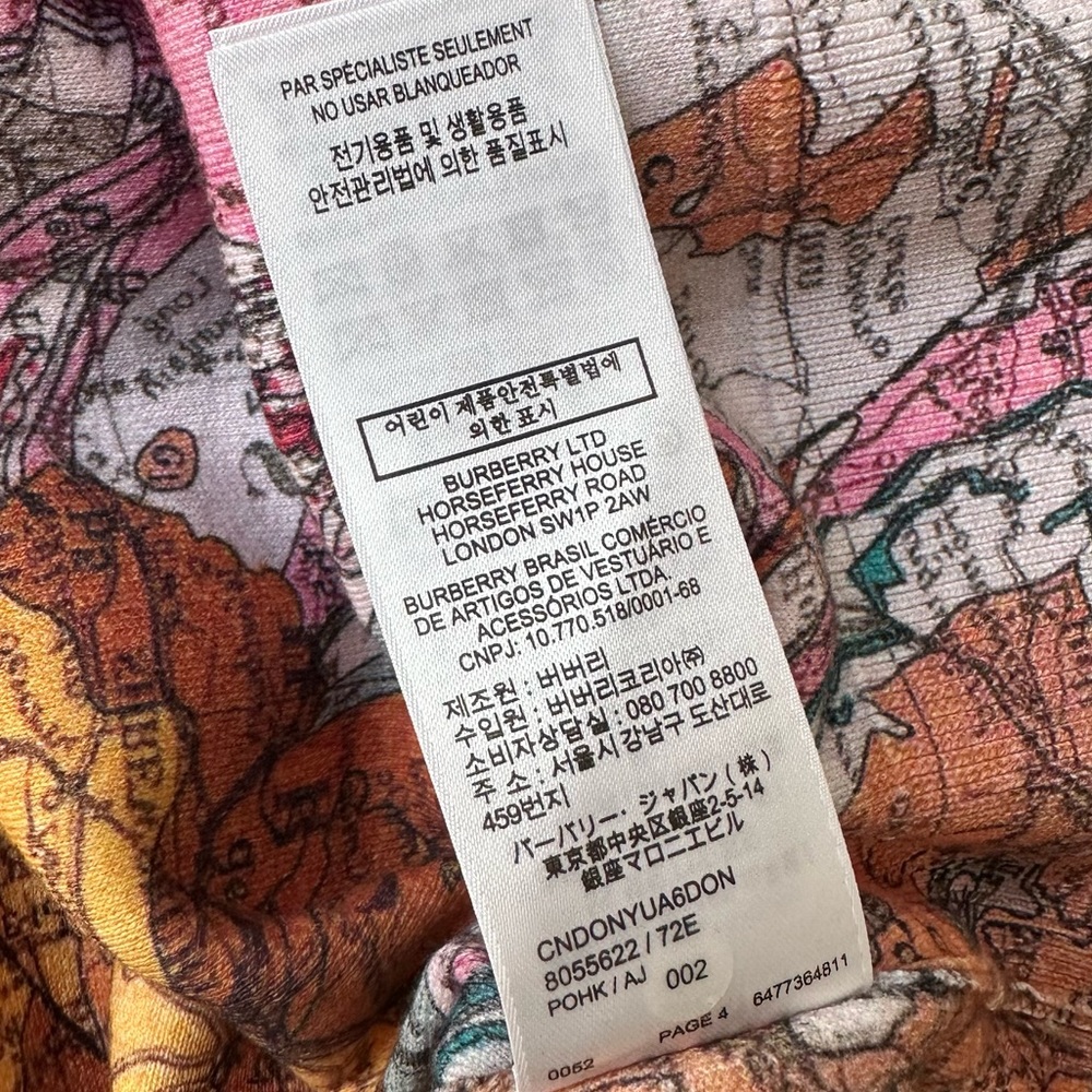 2023 Burberry Primrose Cotton Cashmere Map Print Sweater Cropped NWT - Picture 6 of 10